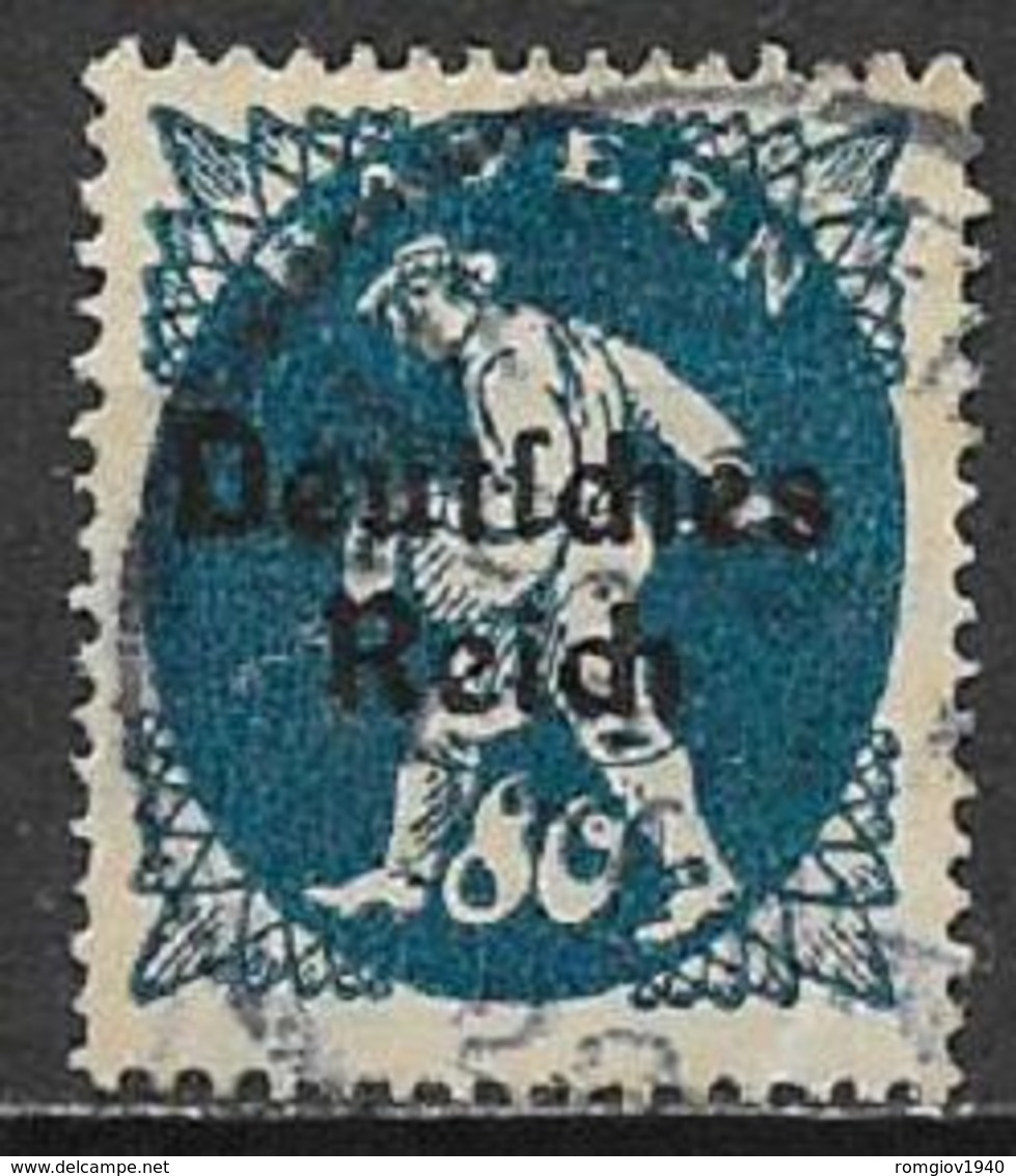 GERMANIA REICH REP DI WEIMAR 1920 FRANCOBOLLI DI BAVIERA SOPRASTAMPATI UNIF. 229 USATO VF - Usati