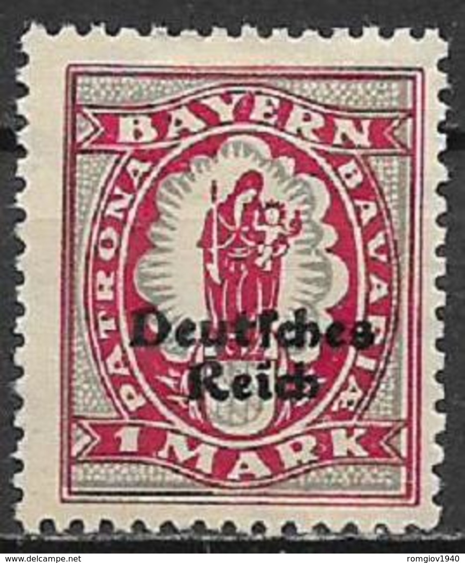 GERMANIA REICH REP DI WEIMAR 1920 FRANCOBOLLI DI BAVIERA SOPRASTAMPATI UNIF. 230  MNH SENZA GOMMA VF - Nuovi