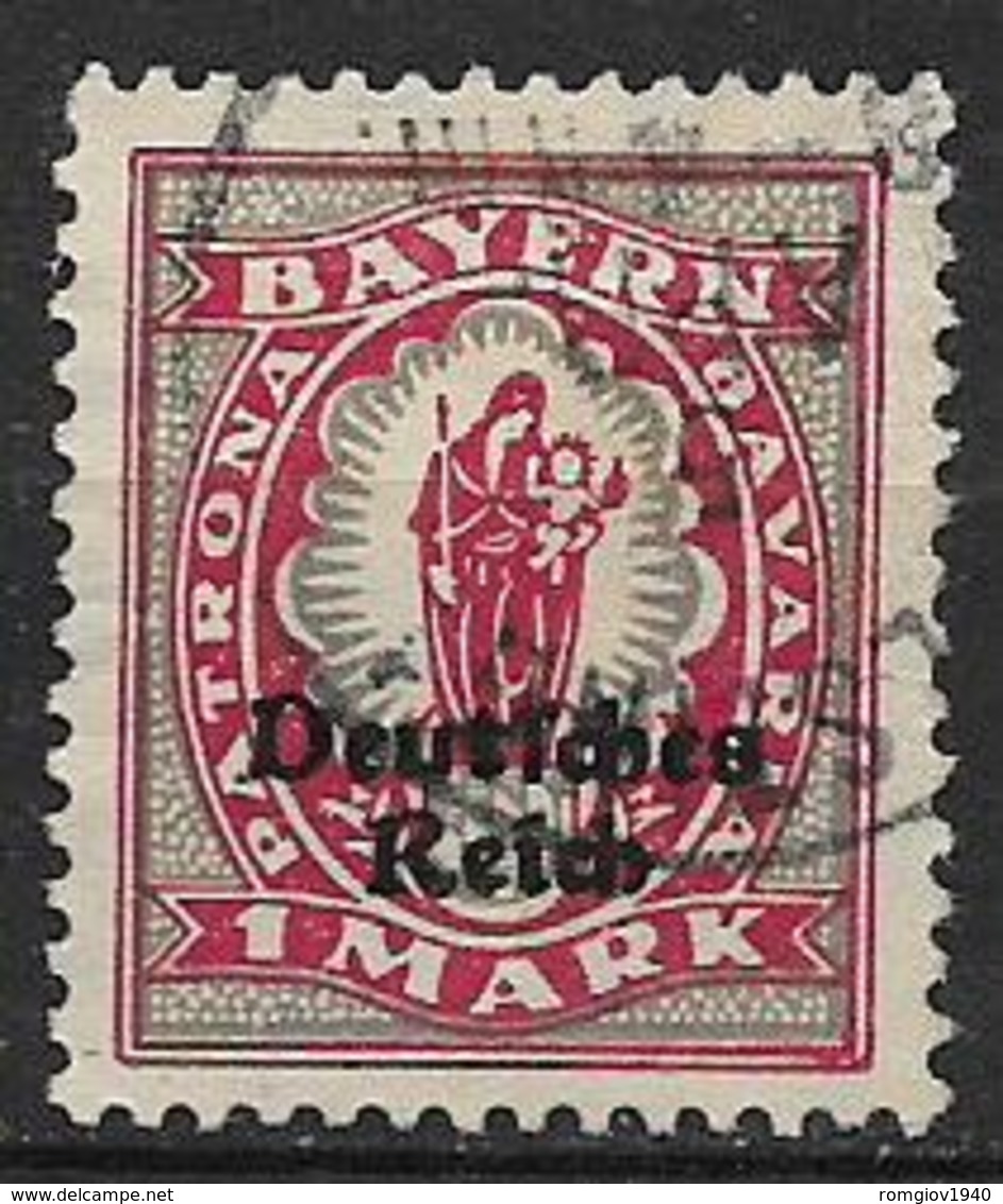 GERMANIA REICH REP DI WEIMAR 1920 FRANCOBOLLI DI BAVIERA SOPRASTAMPATI UNIF. 230 USATO VF - Usati