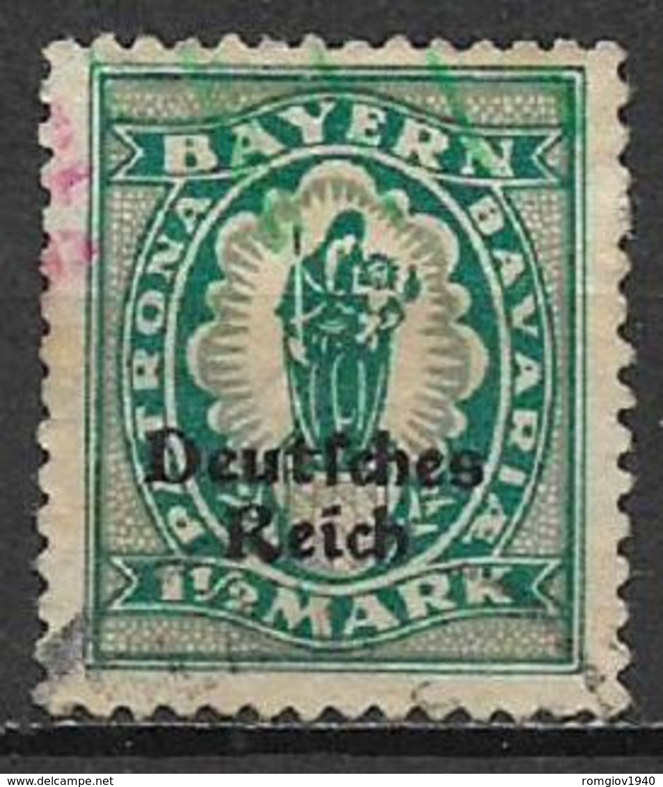 GERMANIA REICH REP DI WEIMAR 1920 FRANCOBOLLI DI BAVIERA SOPRASTAMPATI UNIF. 232  USATO VF - Nuovi