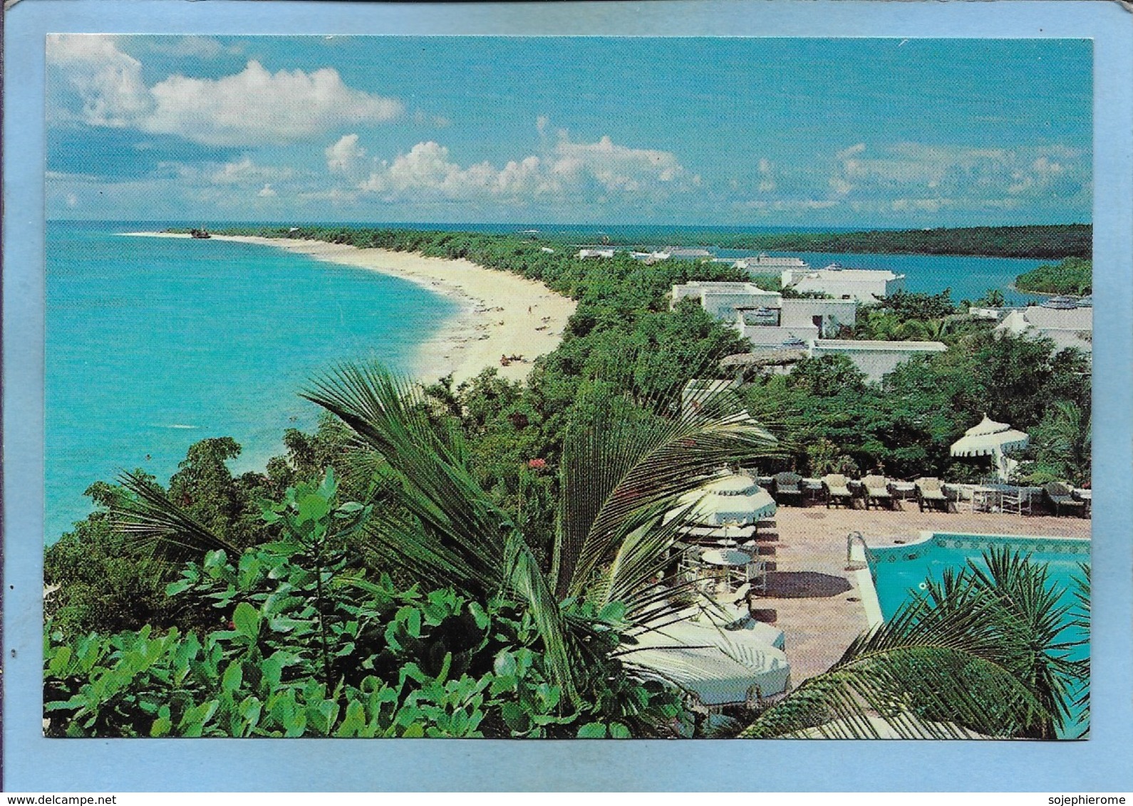 Saint Martin (Antilles Françaises) Long Bay Longue Baie And Et La Samanna Hotel 2scans Vue Aérienne Piscine - Saint Martin