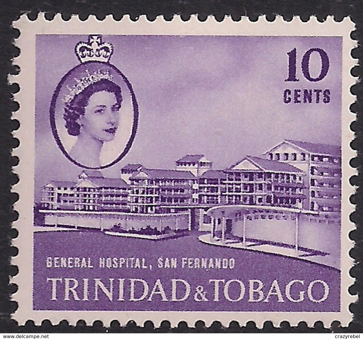 Trinidad & Tobago 1960 - 67 QE2 10ct Hospital MM SG 289 ( M387 ) - Trinidad & Tobago (...-1961)