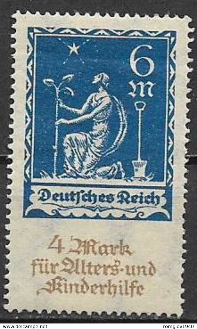 GERMANIA REICH REP DI WEIMAR 1922 A FAVORE DEGLI ANZIANI E DEI FANCIULLI UNIF. 237 MNH SENZA GOMMA VF - Nuovi