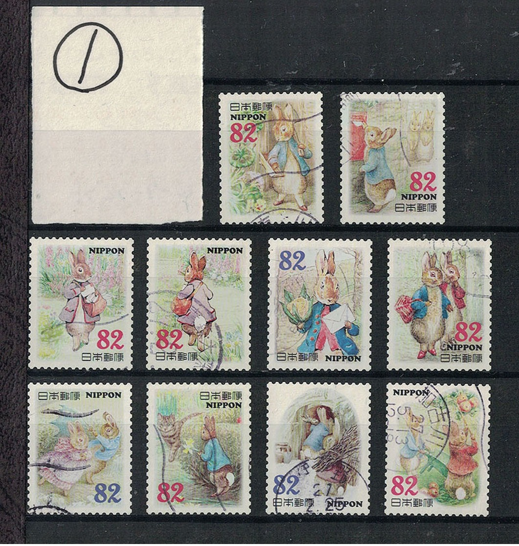 Japan 2015.01.09 Greetings, Peter Rabbit (used)① - Used Stamps