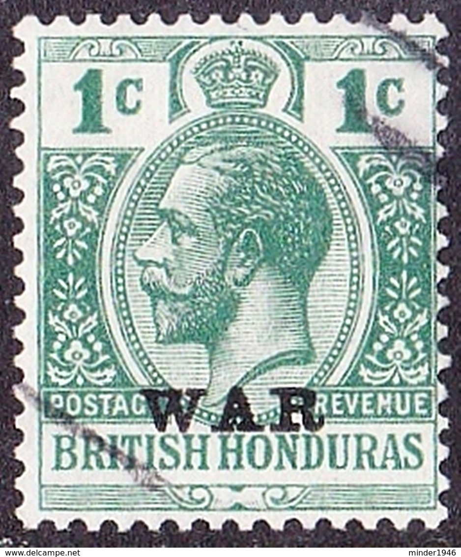 BRITISH HONDURAS 1917 KGV 1 Cent Blue-Green SG116 Fine Used - British Honduras (...-1970)