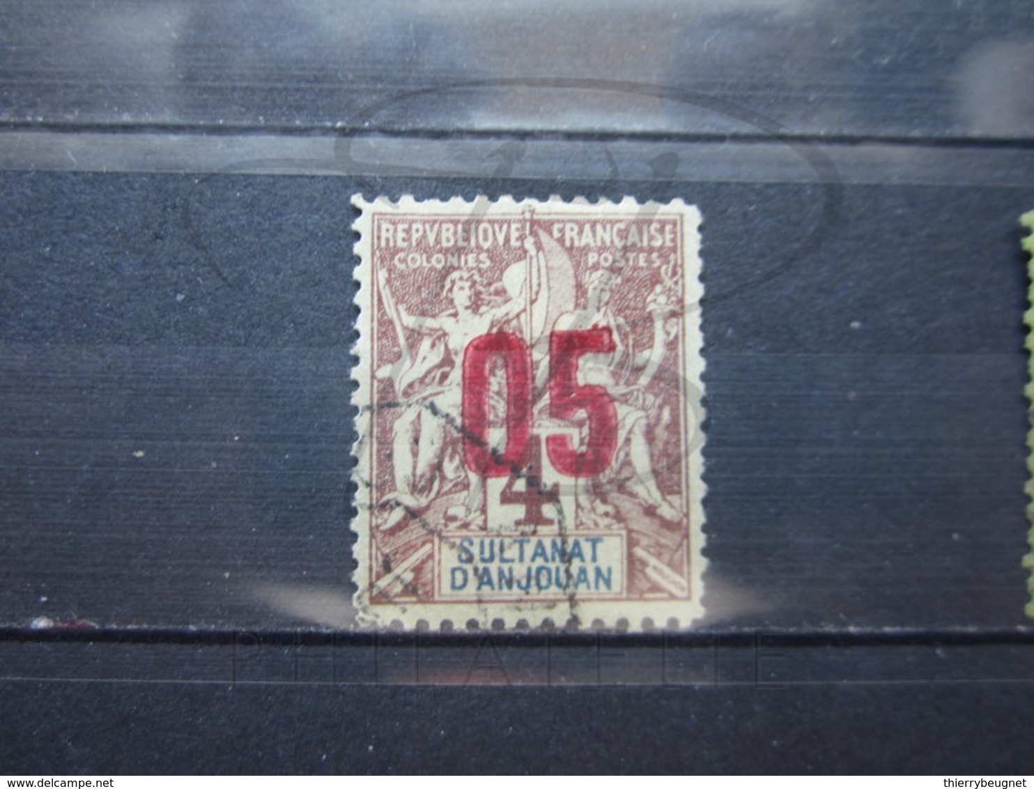 VEND BEAU TIMBRE D ' ANJOUAN N° 21 , FAUX !!! - Used Stamps