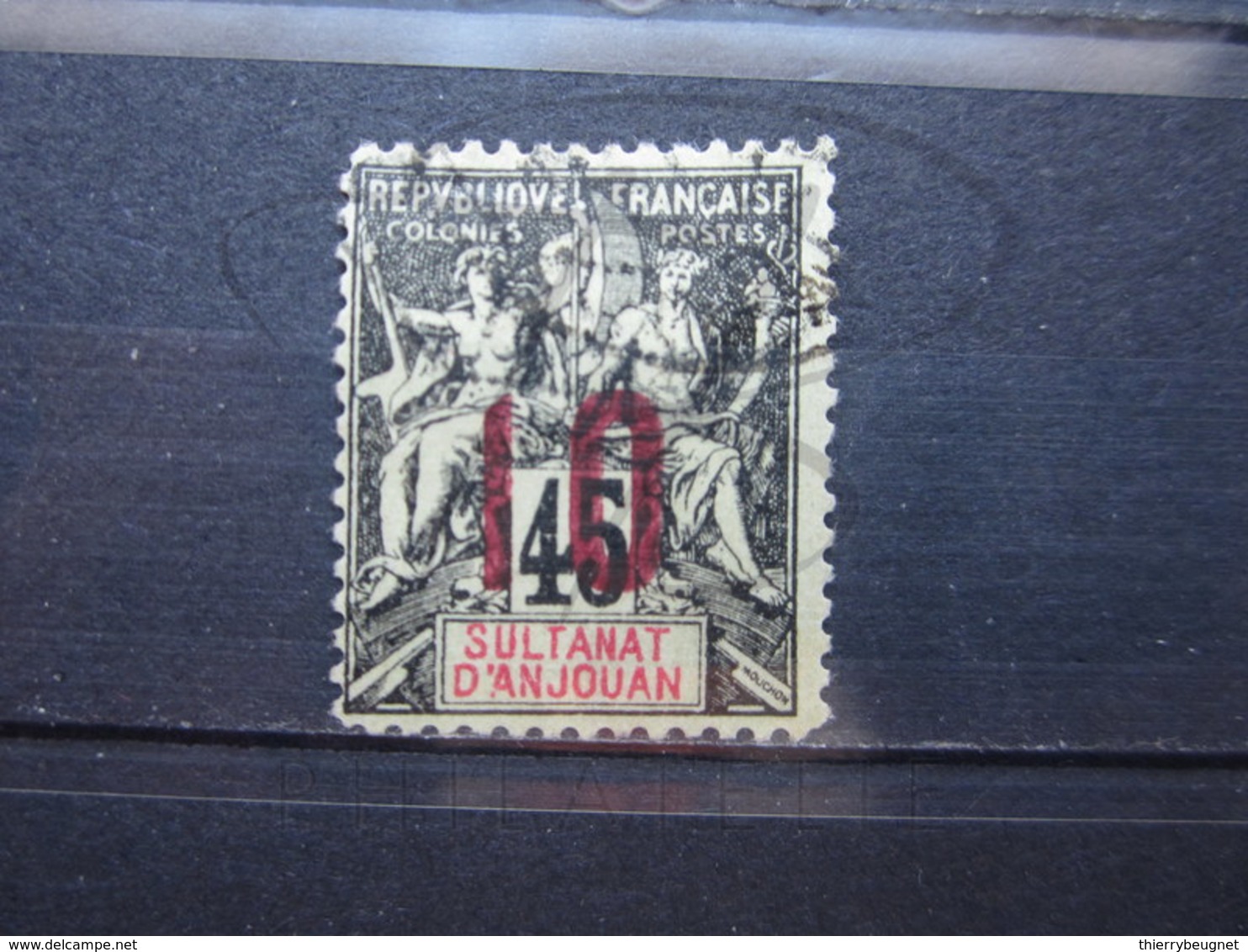 VEND BEAU TIMBRE D ' ANJOUAN N° 27 , FAUX !!! - Used Stamps