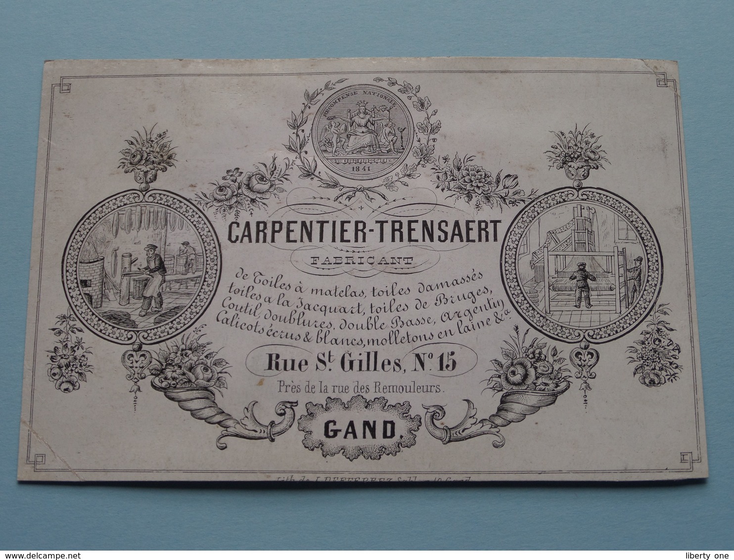 CARPENTIER-TRENSAERT Fabr. Rue St. Gilles N° 15 à GAND ( Porcelein Porcelaine Porzellan Porcelana > Zie / Voir Photo ) ! - Cartes De Visite