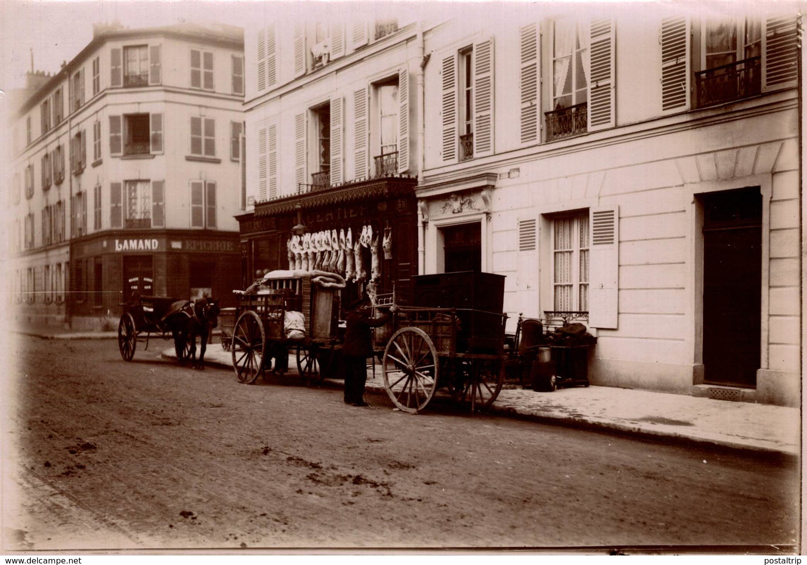 ATTELAGE   PARIS  18*13 CM Fonds Victor FORBIN 1864-1947 - Lugares