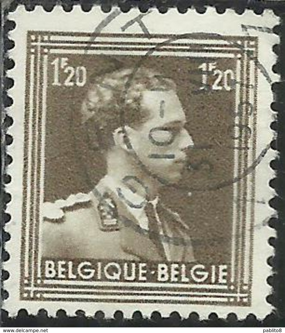 BELGIQUE BELGIE BELGIO BELGIUM 1936 1956 1951 KING ROI RE LEOPOLD III 1.20f USATO USED OBLITERE - Oblitérés