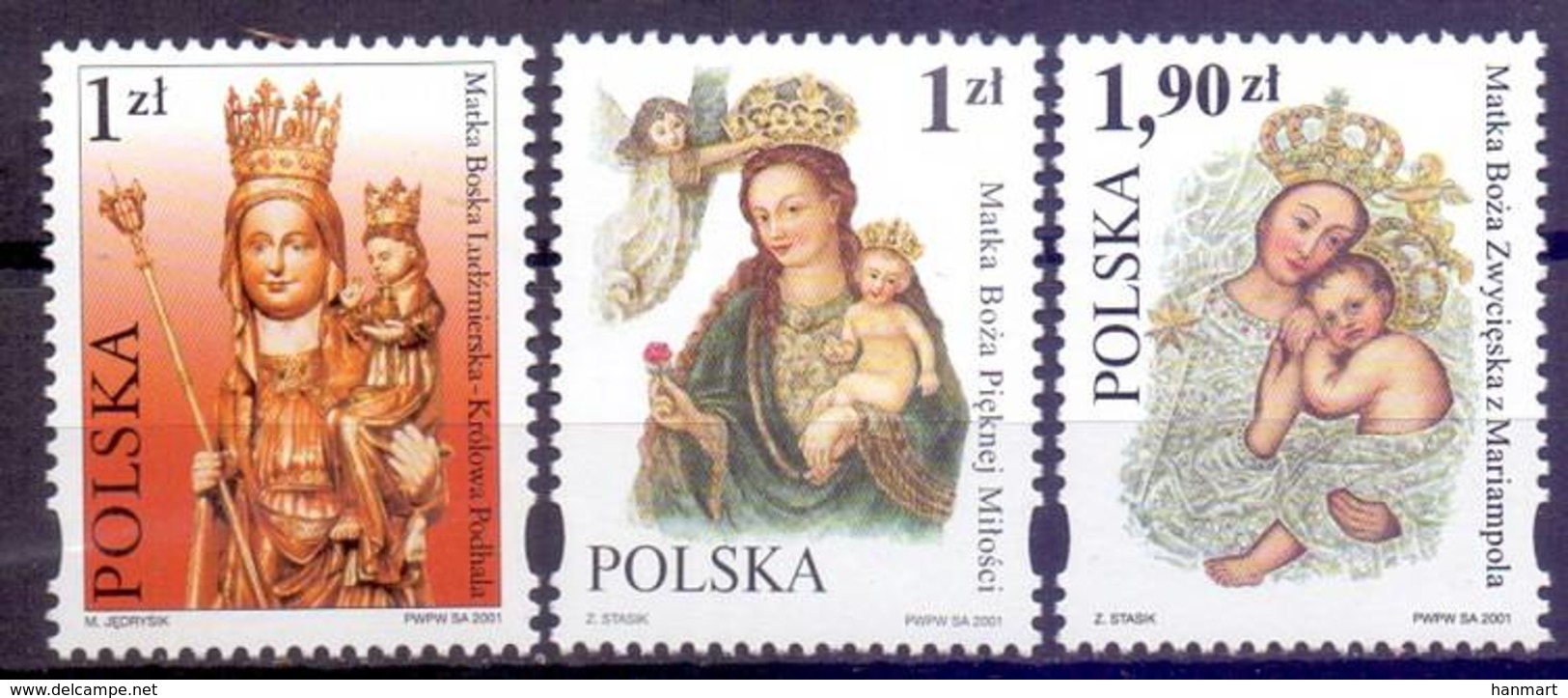 Poland 2001 Mi 3904-3906 Fi 3755-3757 MNH ( ZE4 PLD3904-3906 ) - Cristianismo