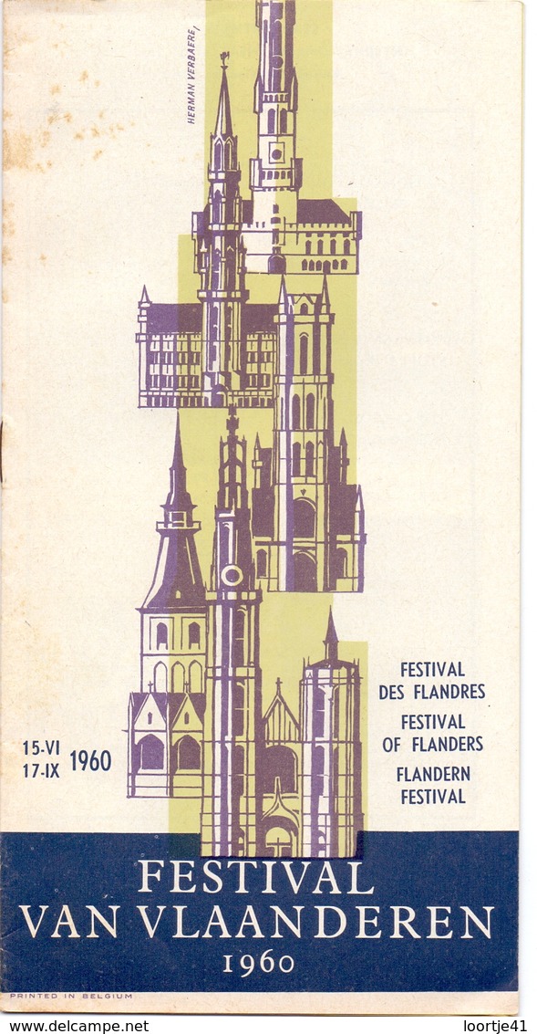 Programma Programme - Festival Van Vlaanderen 1960 - Programmes