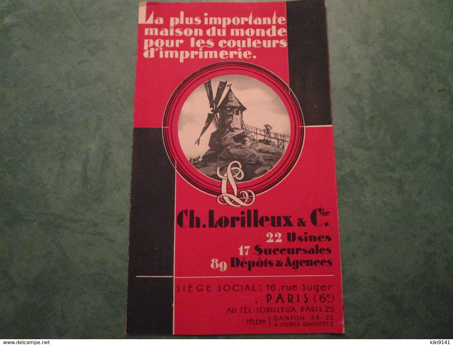 Couleurs D'Imprimerie CH. LORILLEUX & Cie - Siège Social 16, Rue Suger - Arrondissement: 06