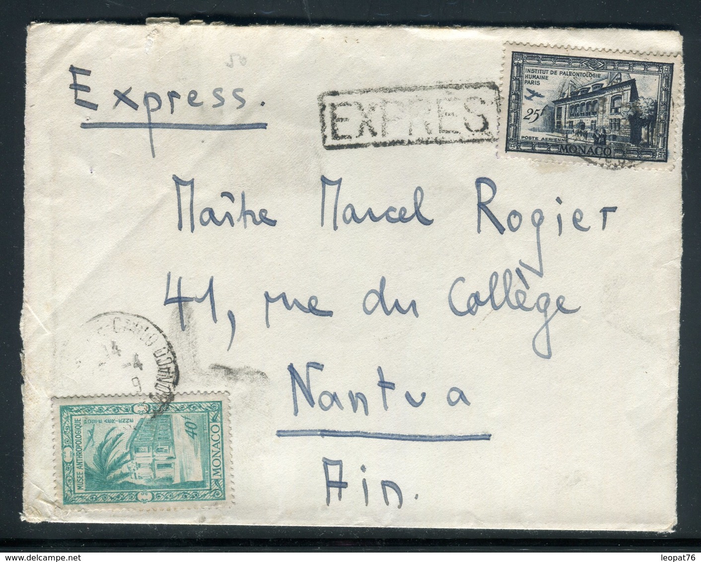 Monaco - Enveloppe En Exprès Pour Nantua En 1949 , Affranchissement Plaisant -  Réf J102 - Storia Postale