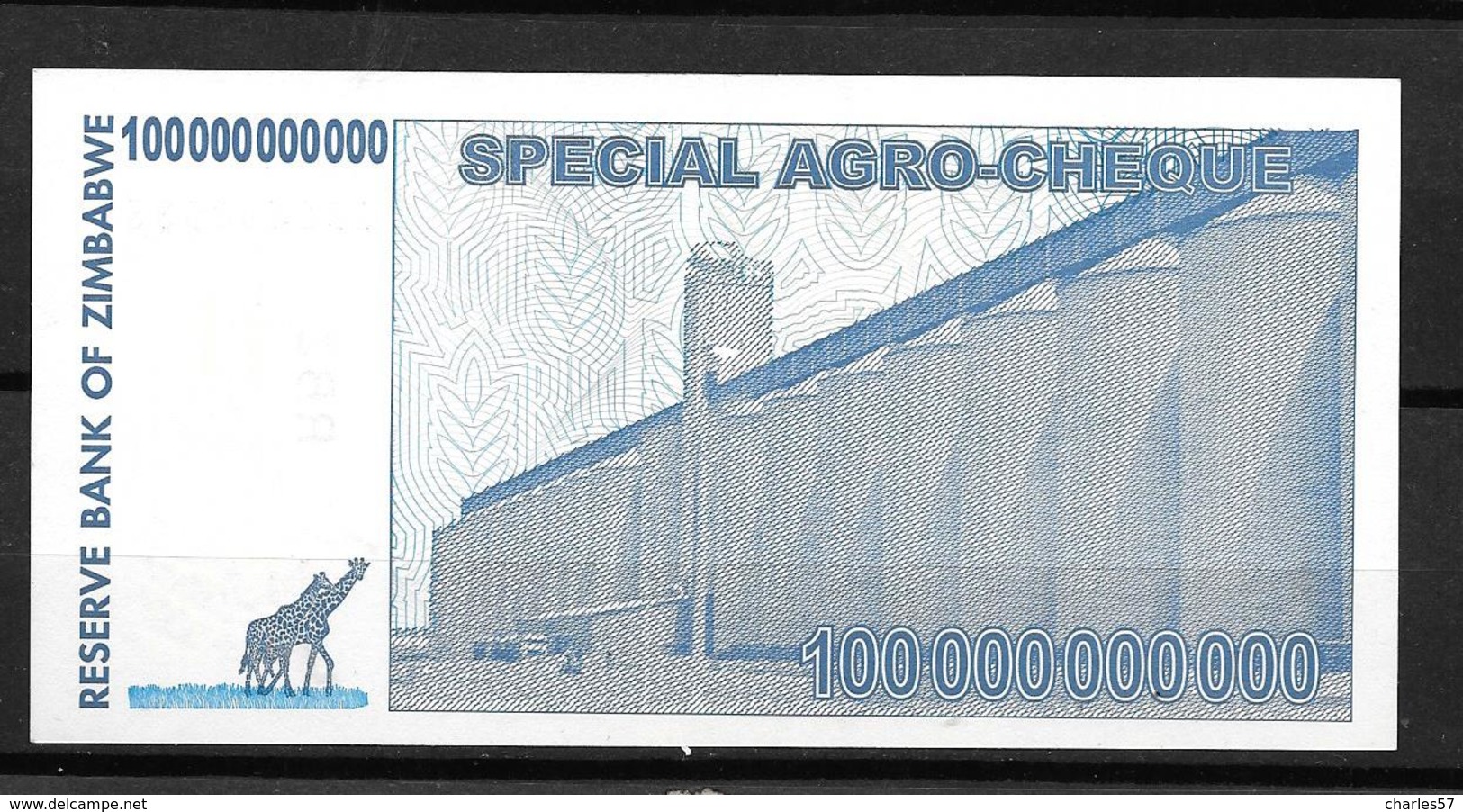 Zimbabwé:2008, Billet De 100 Billions  N°AB3603936 état Neuf Recto/verso - Zimbabwe