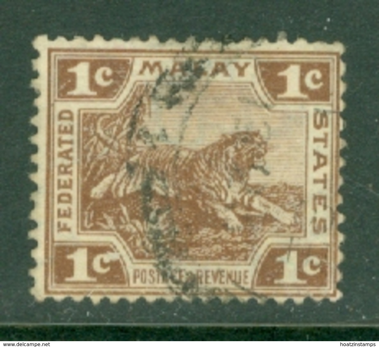 Federated Malay States: 1904/22   Tiger    SG30    1c   Deep Brown    Used - Federated Malay States