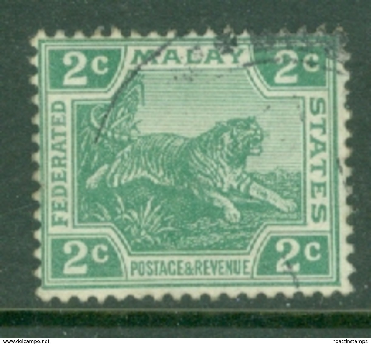 Federated Malay States: 1904/22   Tiger    SG31    2c   Green    Used - Federated Malay States