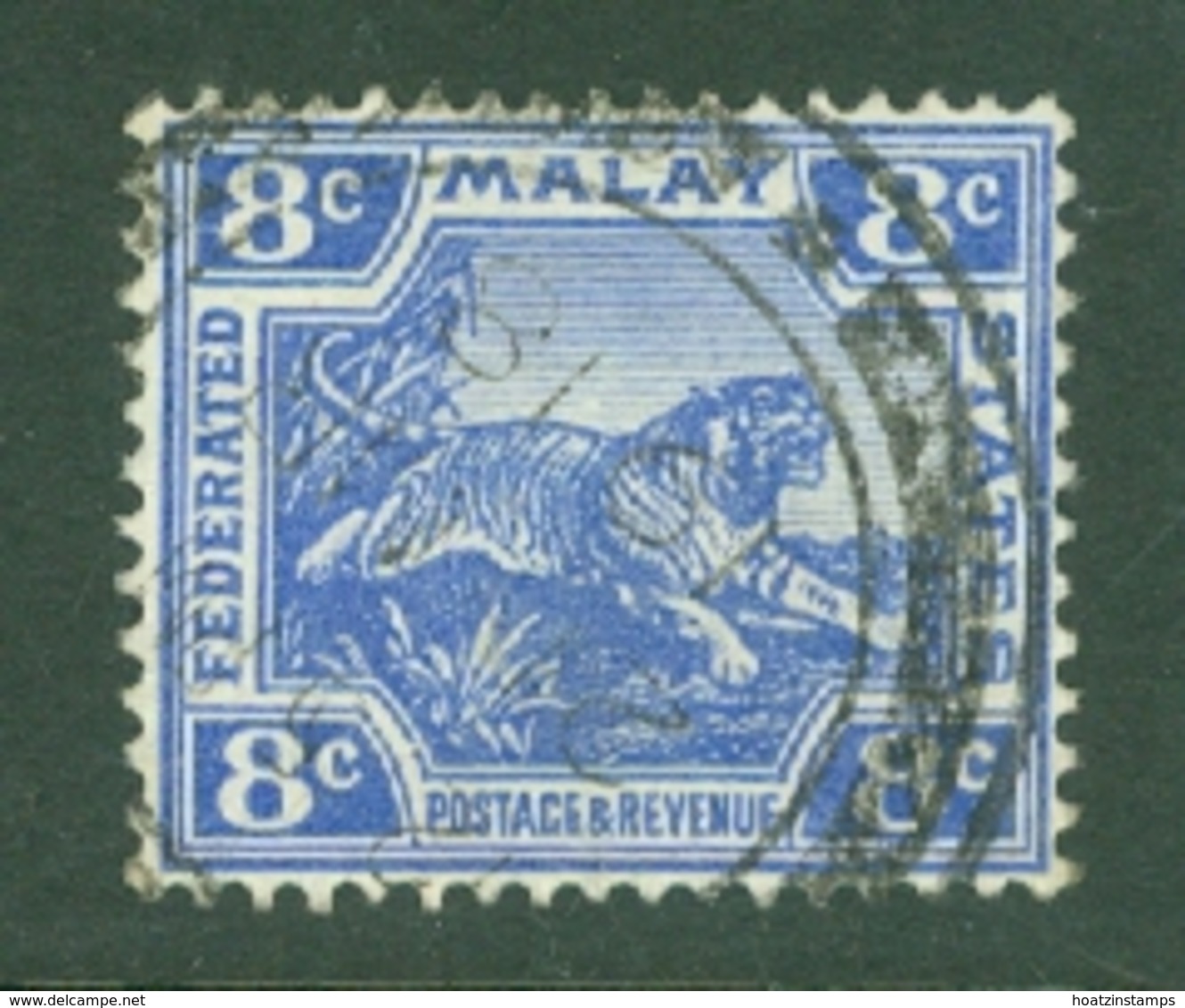 Federated Malay States: 1904/22   Tiger    SG42    8c   Ultramarine   Used - Federated Malay States