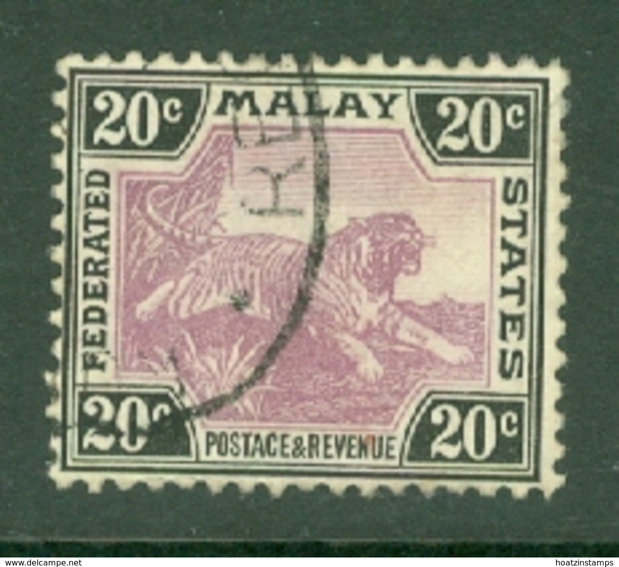 Federated Malay States: 1904/22   Tiger    SG45    20c   Mauve & Black   Used - Federated Malay States