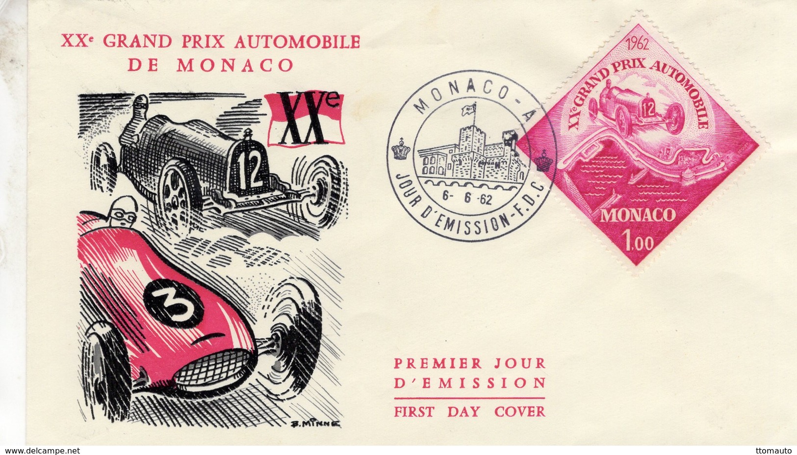 XXe Grand Prix Automobile De MONACO   - Enveloppe Premier Jour/FDC - Automobile