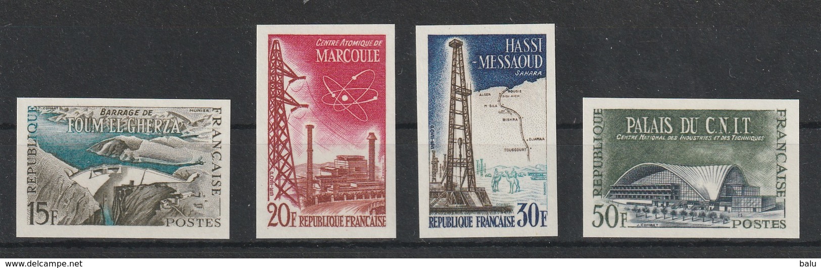 Frankreich 1959 Michel 1247-50 U **, Postfrisch, Ungezähnt, Dallay 160,- Euro; Yv 1203-06 - Ohne Zuordnung