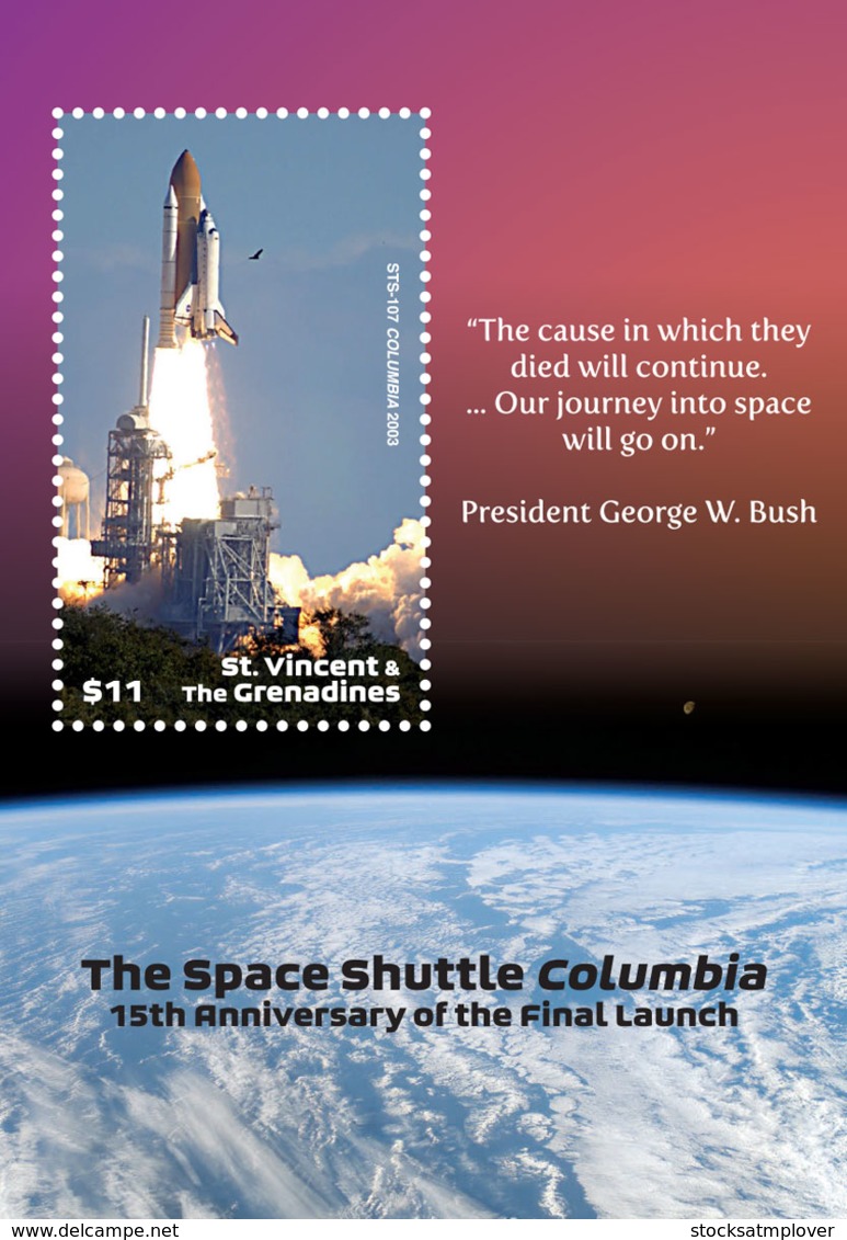 St. Vincent 2019 Space  SHUTTLE COLUMBIA I201901 - St.Vincent & Grenadines