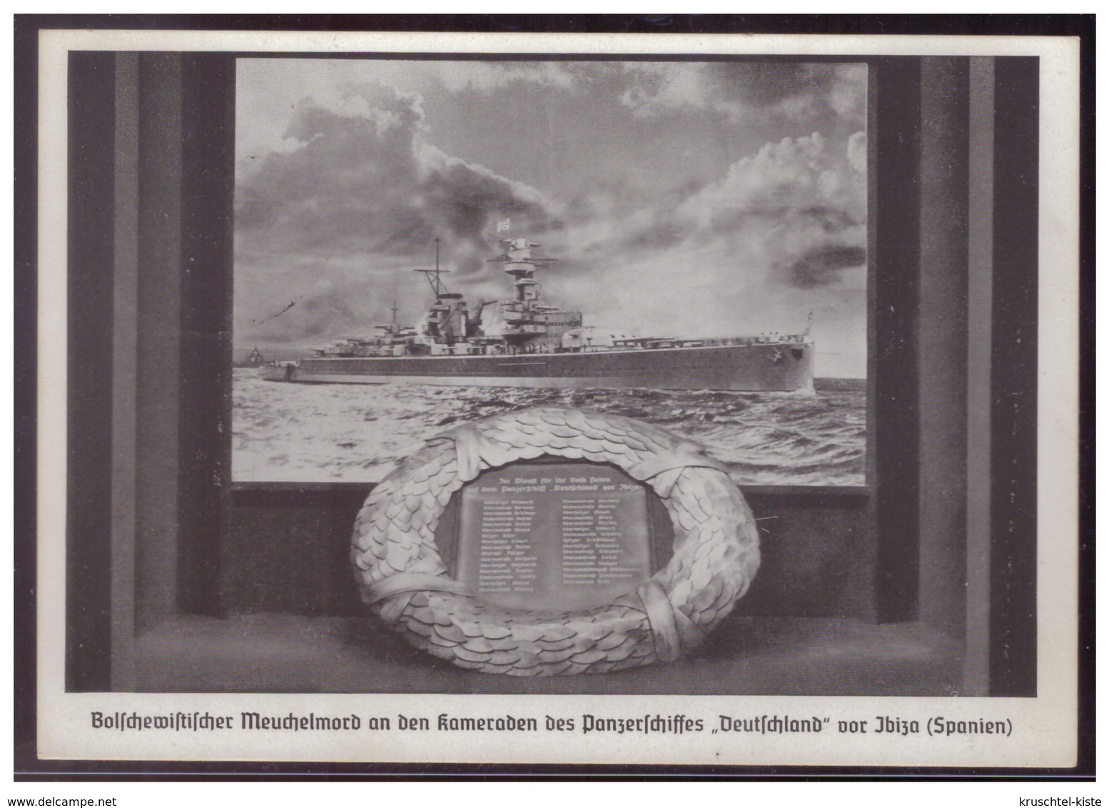 Dt.- Reich (008144) Propagandakarte Bolschewistischer Meuchelmord An Den Kameraden Des Panzerschiffes Deutschland,blanco - Storia Postale