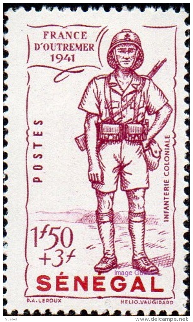 Détail De La Série Défense De L'Empire * Sénégal N° 171 Costume Militaire - Infanterie Coloniale - 1941 Défense De L'Empire