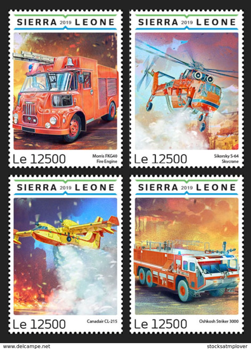 Sierra Leone 2019 Fire Engines, Helicopter   S201903 - Sierra Leone (1961-...)