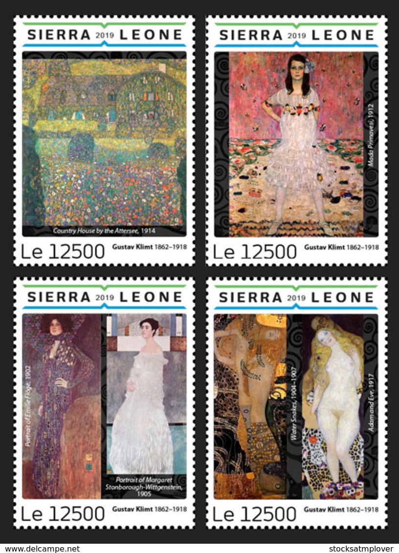 Sierra Leone 2019 Paintings Of Gustav Klimt  S201903 - Sierra Leone (1961-...)