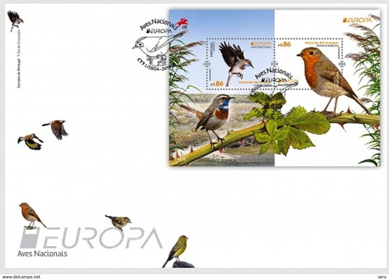 Portugal 2019 FDC EUROPA Bird European Robin Pisco-se-peita Birds Oiseaux Oiseau - 2019