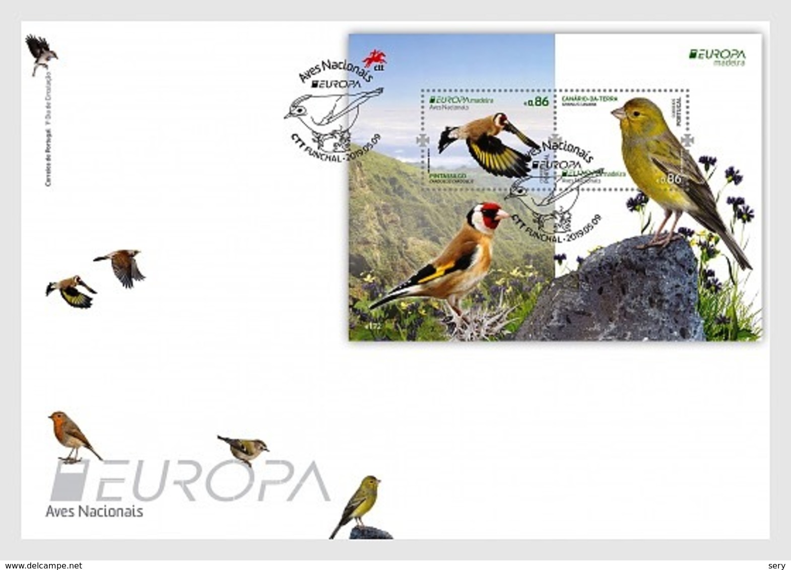 Portugal Madeira 2019 FDC EUROPA Bird Saffron Finch Canario-da-terra Birds Oiseaux Oiseau - 2019