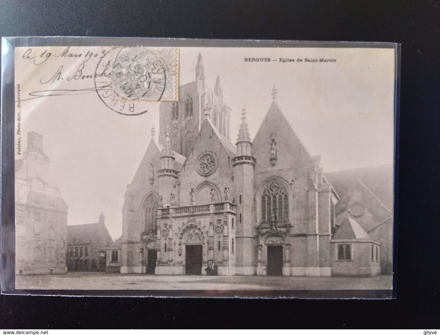 CPA (59) BERGUES.  Eglise De Saint-Martin.      Animation.      (G Bis 522) - Bergues