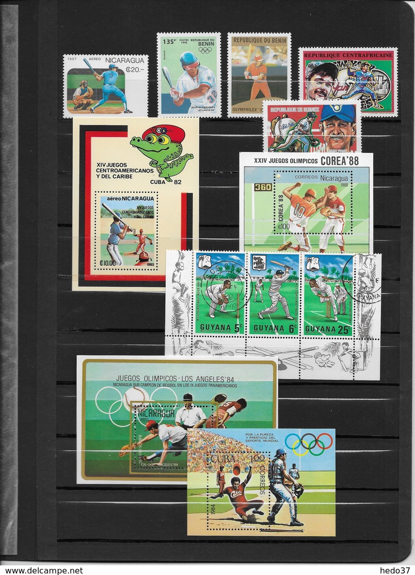 Thème Jeux Olympiques - Sports - Base-Ball - Ensemble De Timbres - Honkbal