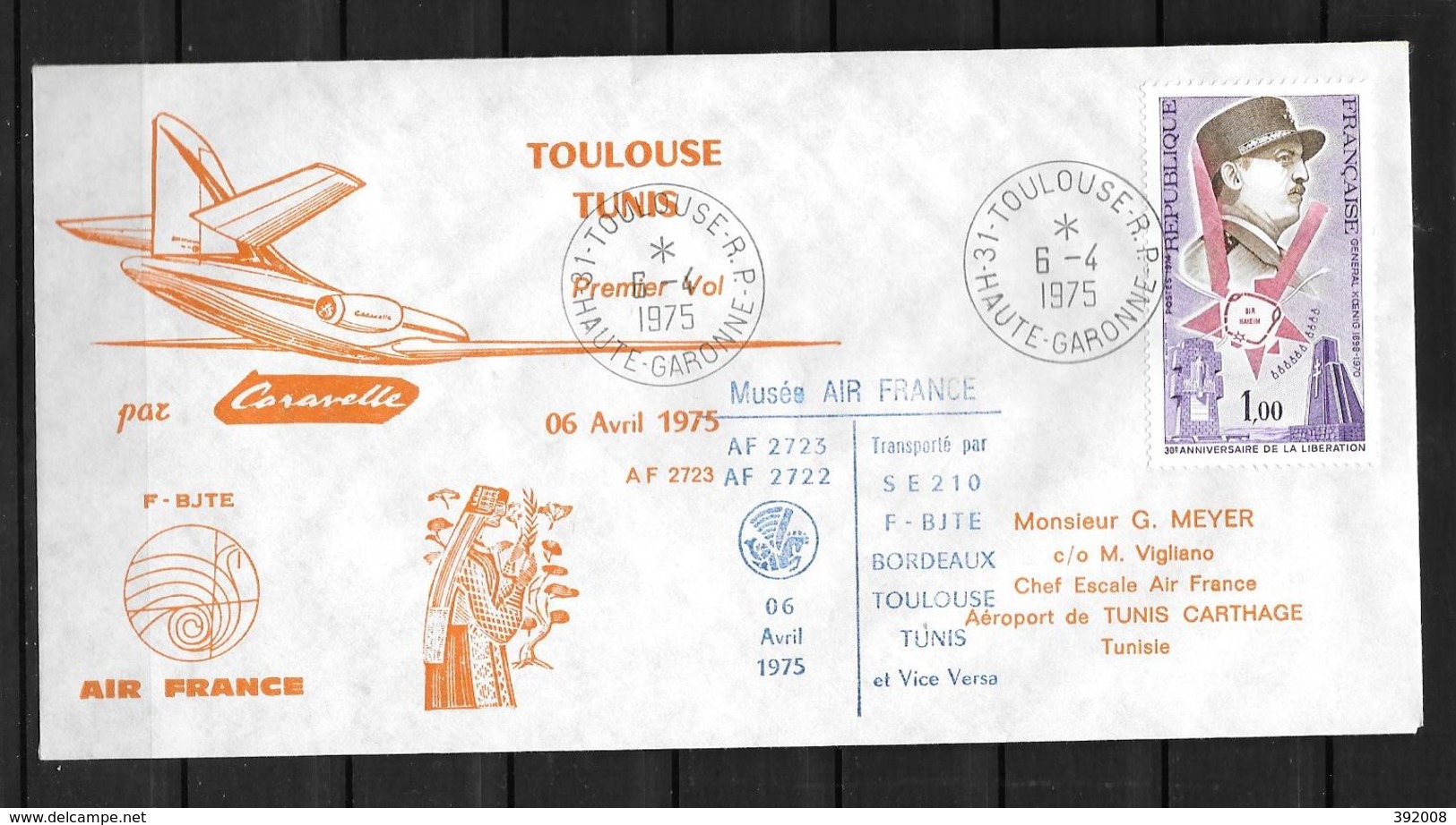 1975 - 22 - Caravelle - Toulouse Tunis - Vliegtuigen