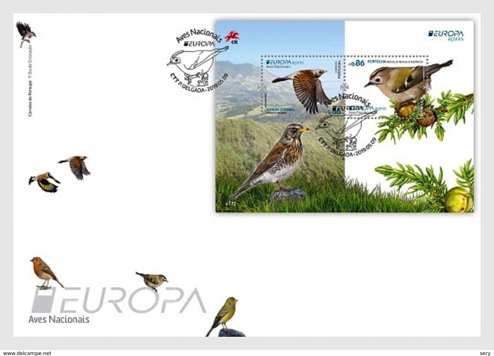 Portugal Azores 2019 FDC EUROPA Bird Goldcrest Ferfolha Birds Oiseaux Oiseau - 2019