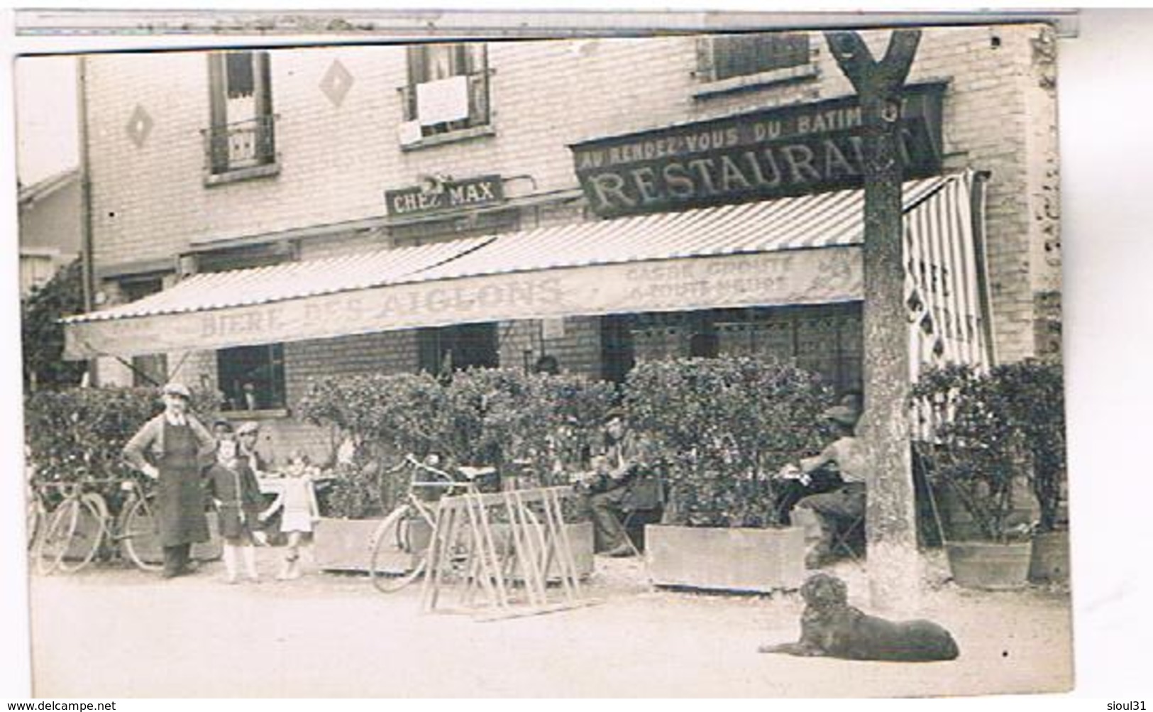 A IDENTIFIER CARTE PHOTO   Cafe Chez Max  Au Rdv Du Batiment  Biere Aiglons OU?  ID38 - To Identify