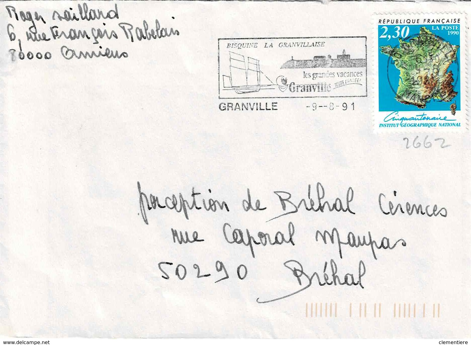TP N° 2662 Seul Sur Enveloppe  De Granville - 1961-....
