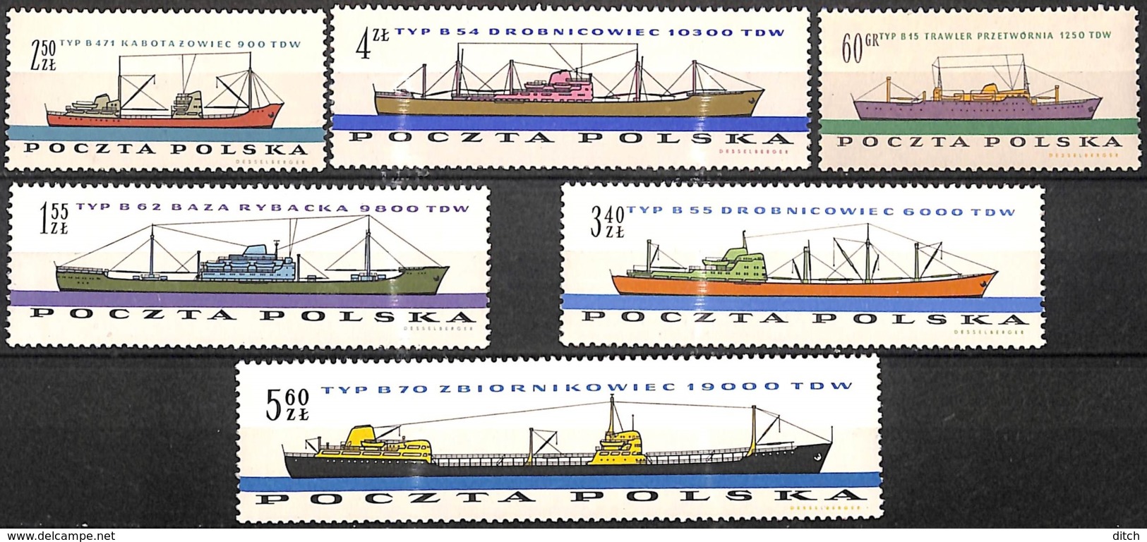 D - [828684]TB//**/Mnh-Pologne 1961 - N° 1100/05, Marine Nationale, Bateaux, SC - Bateaux