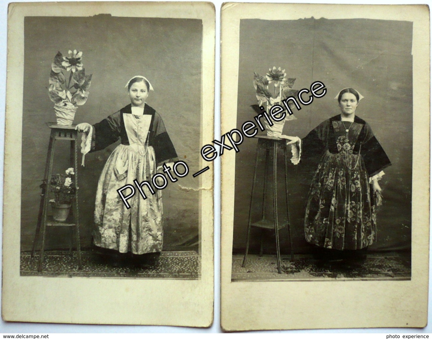 CPA Carte Photo Femme Folklore Breton Costume Robe Dress Women Bretagne France - Costumes