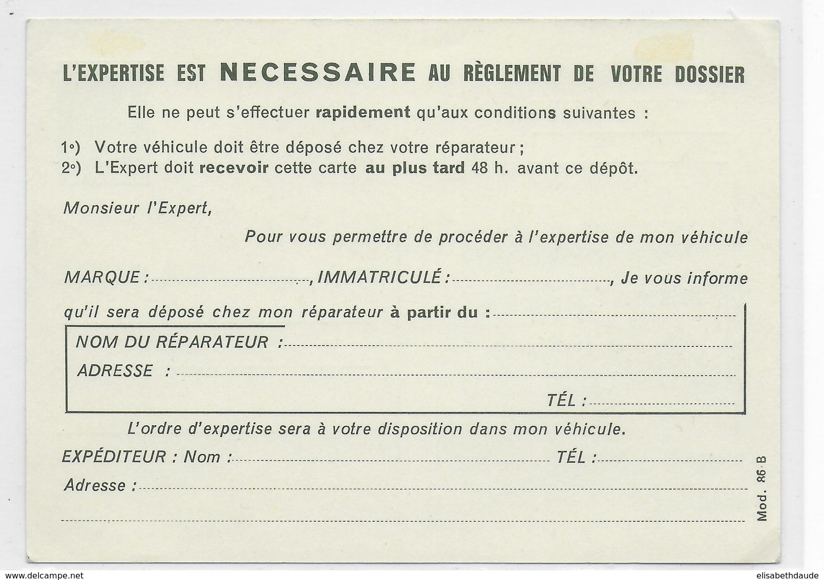 1973 - CARTE ENTIER POSTAL TYPE CHEFFER REPIQUAGE BUREAU COMMUN AUTOMOBILE BCA - Cartoline Postali Ristampe (ante 1955)