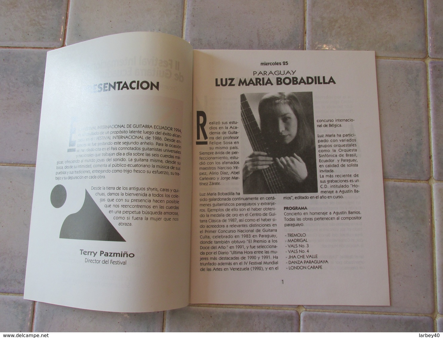 Ll Festival International De Guitarra Ecuador 1994 - Programs