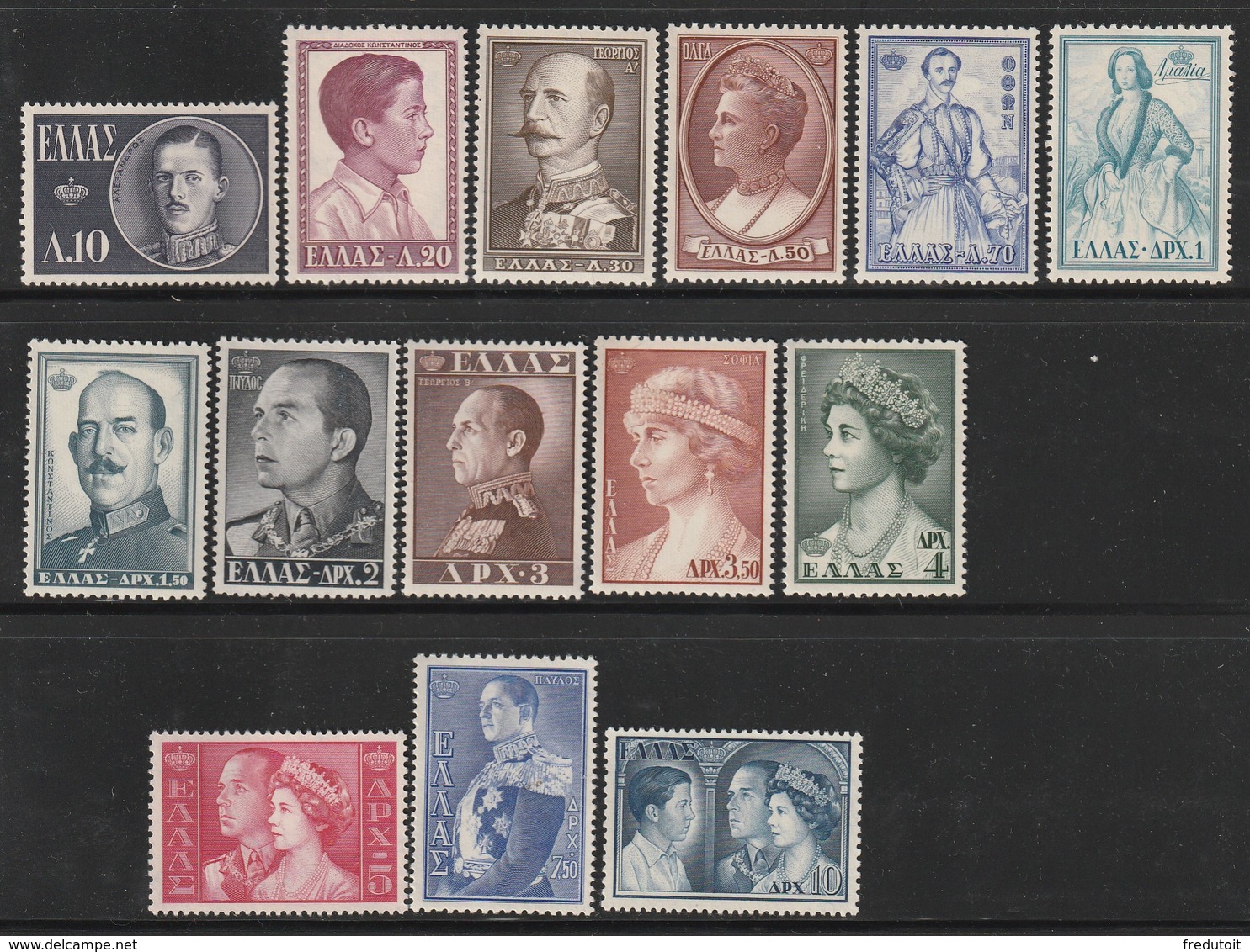 GRECE - N°623/36 ** (1956) Famille Royale - Ungebraucht