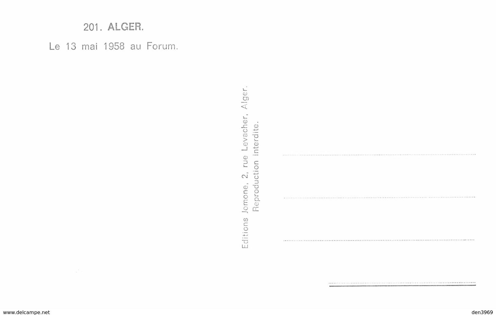 Putsch D'ALGER Ou Coup D'Etat Du 13 Mai 1958 - La Foule Au Forum - Algerien