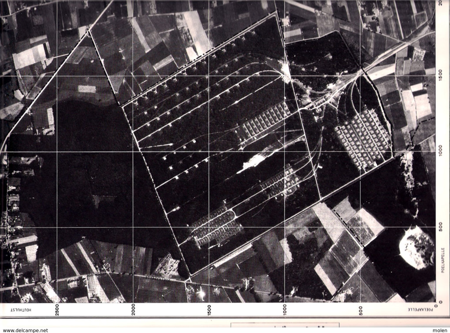 GROTE LUCHT-FOTO HOUTHULST 63x48cm KAART ORTO PLAN 1/10.000 TOESTAND In 1971 TOPOGRAPHIE PHOTO AERIENNE CARTE      R228 - Houthulst