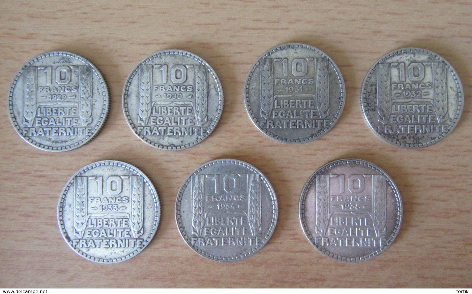 France - Lot De 7 Monnaies 10 Francs Turin En Argent - 1929 / 1938 - Achat Immédiat - Other & Unclassified