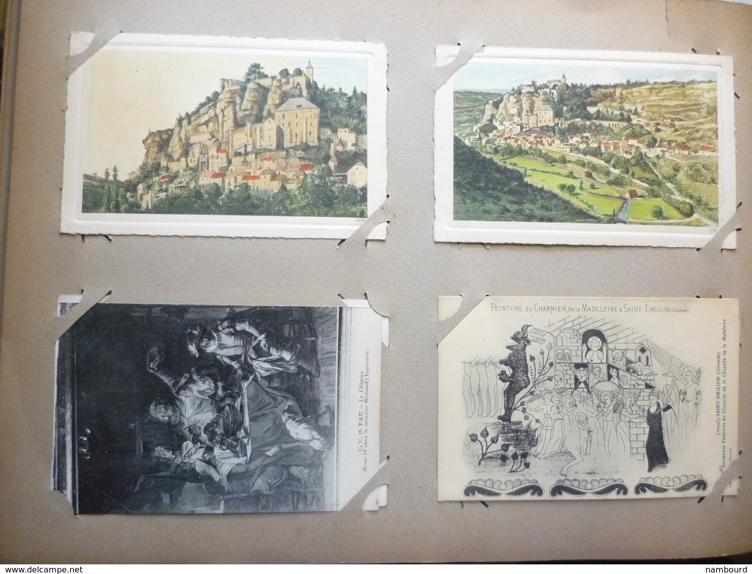 Album ancien contenant 389 cartes postales de tableaux célèbres