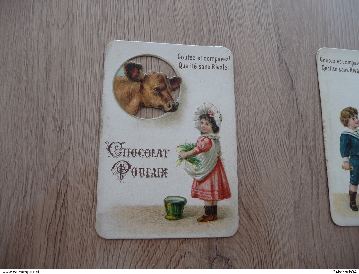 Chromo Ancien Publicitaire  Chocolat Poulain Veau Cow - Poulain