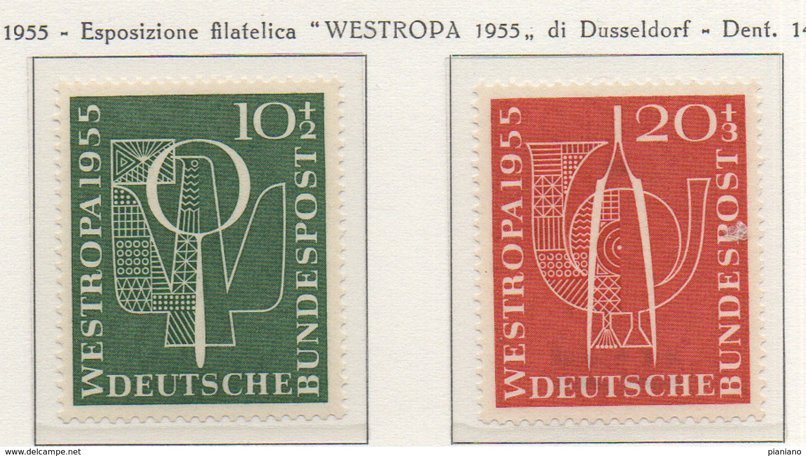 PIA - GERMANIA - 1955  : Esposizione Filatelica " WESTROPA 1955" Di Dusseldorf  -   (Yv 93-94) - Nuovi