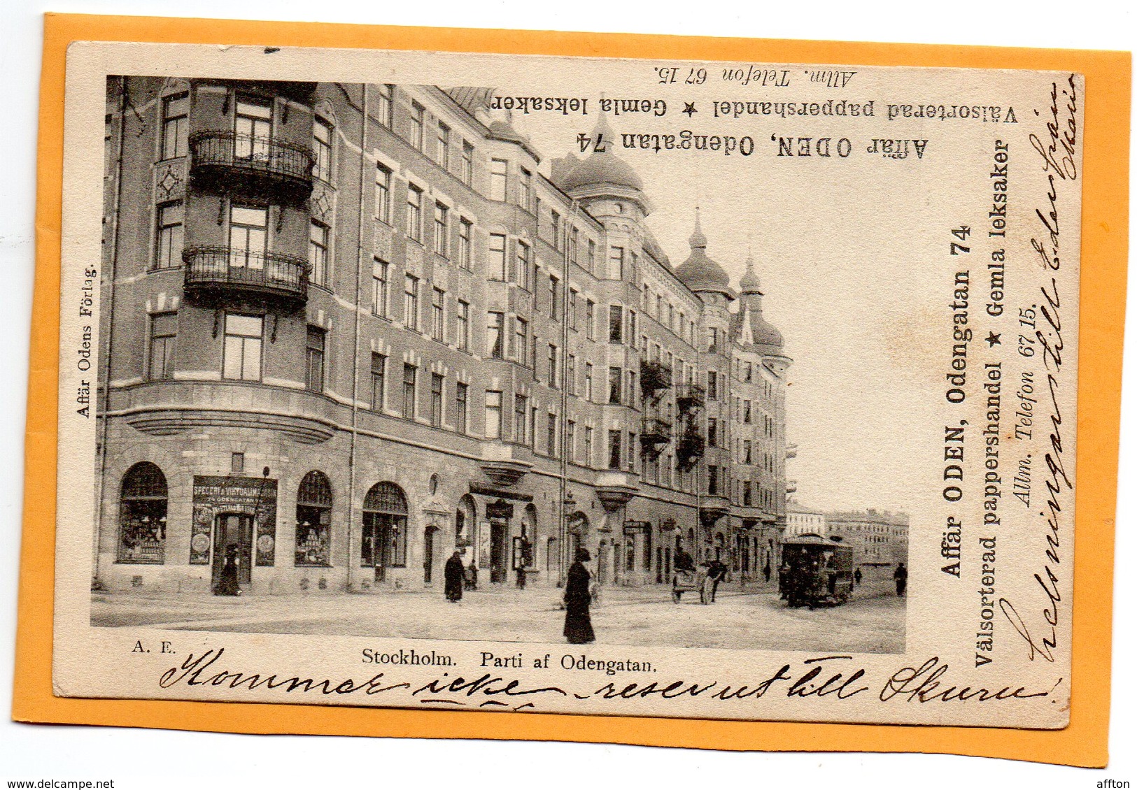 Stockholm Tram Sweden 1904 Postcard - Sweden